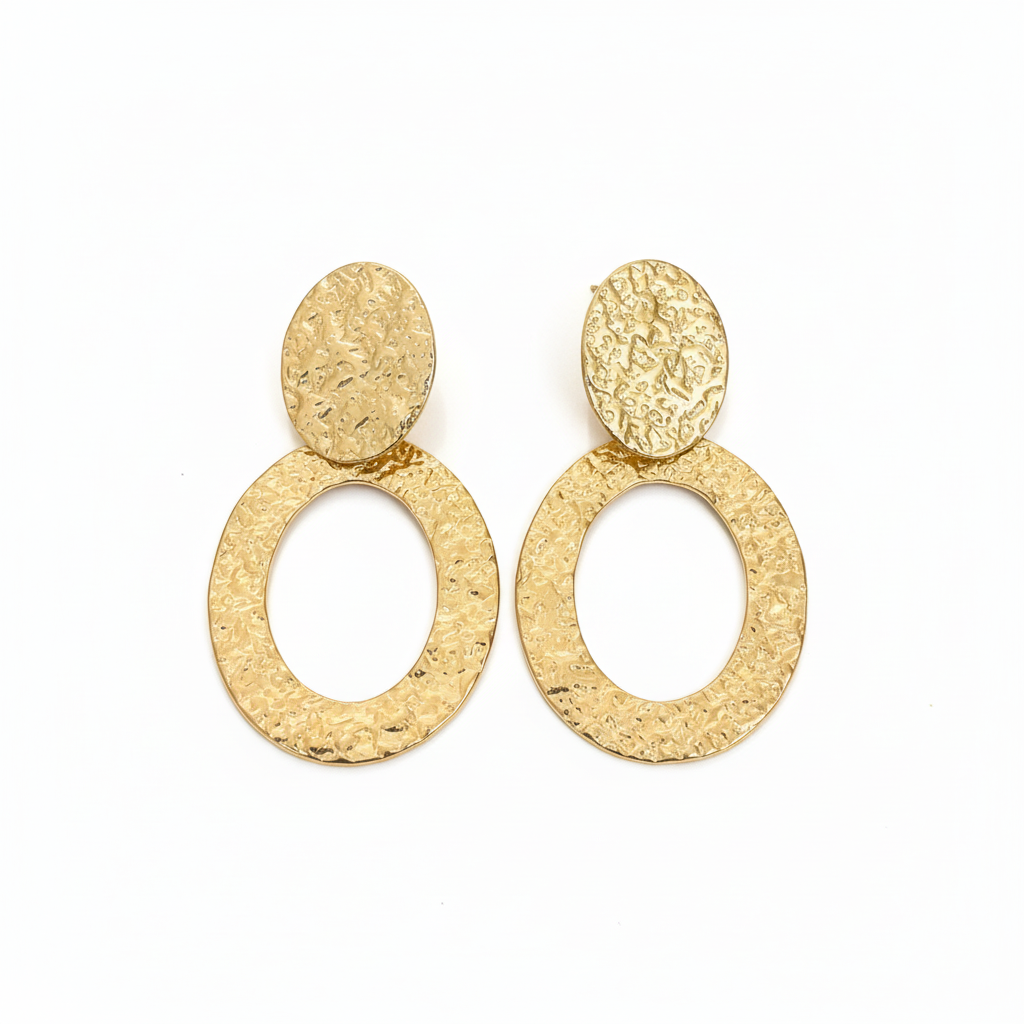 Boucles d'oreilles disque martelé fond professionnel
