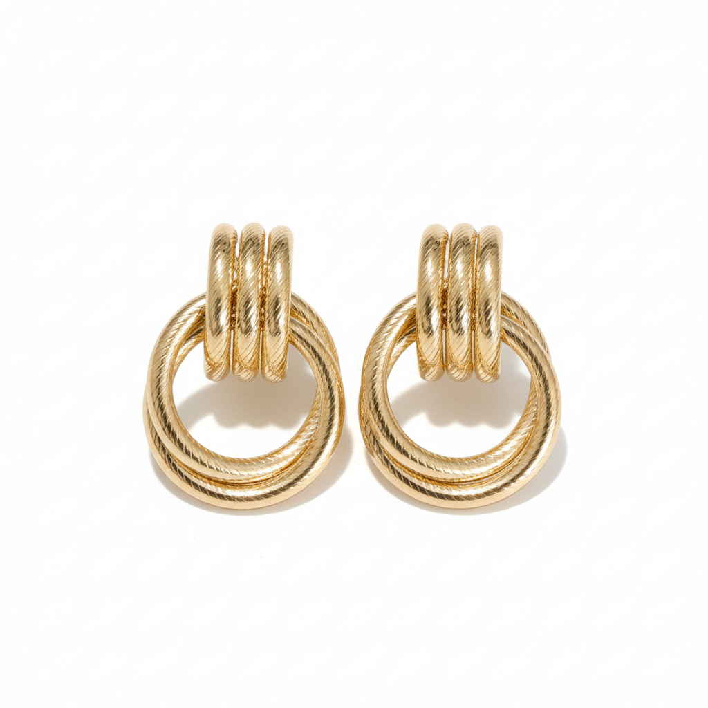 Boucles d'oreilles double alliance fond professionnel