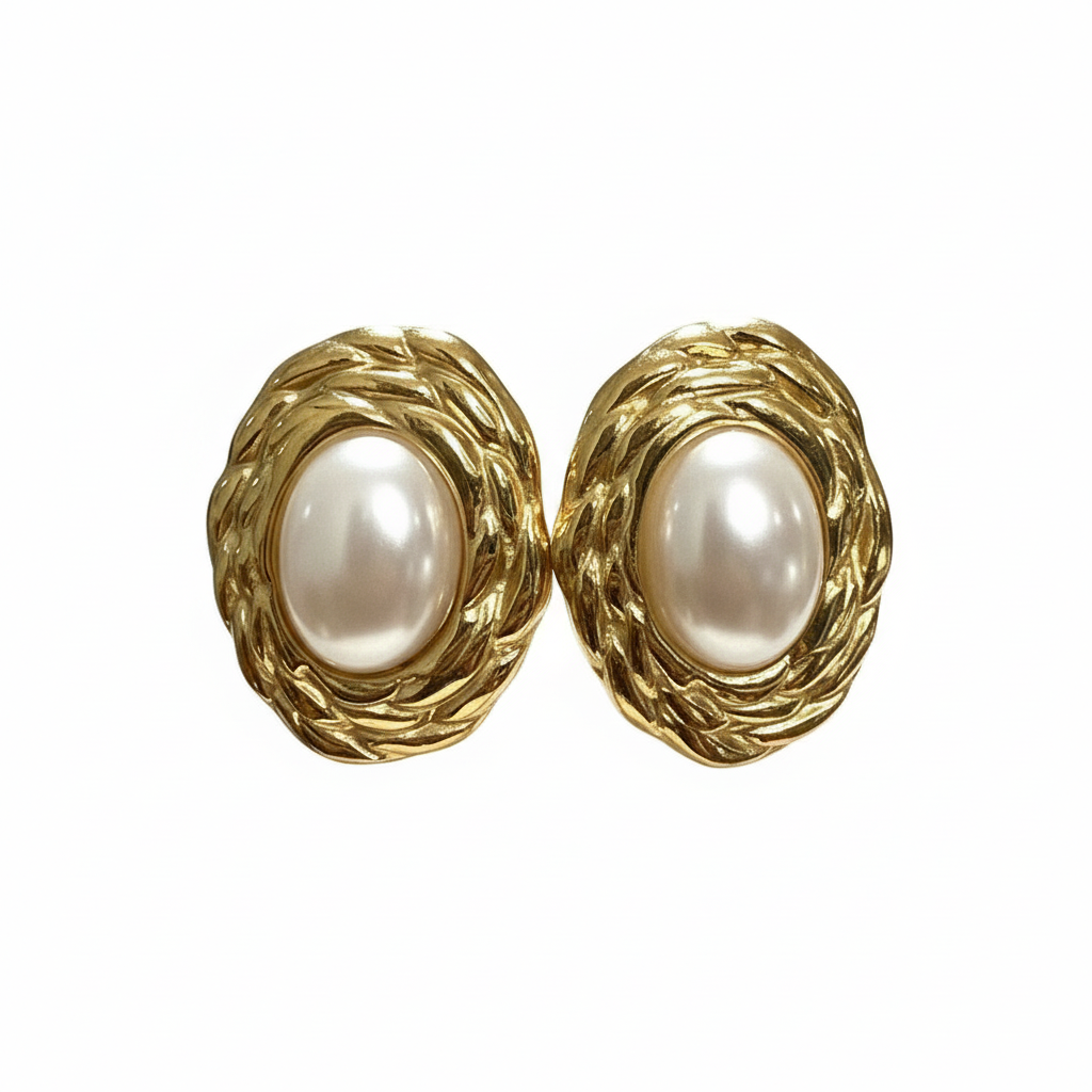 Boucles tressées perle fond blanc professionnel